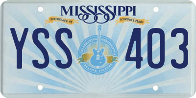 MS license plate YSS403