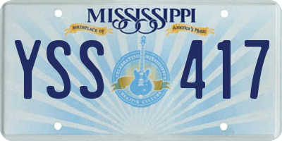 MS license plate YSS417
