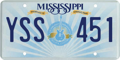 MS license plate YSS451