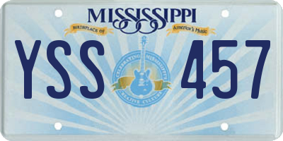 MS license plate YSS457