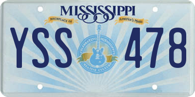 MS license plate YSS478