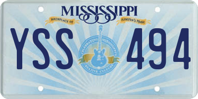 MS license plate YSS494