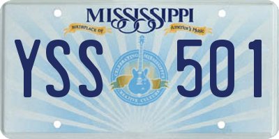 MS license plate YSS501