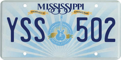 MS license plate YSS502