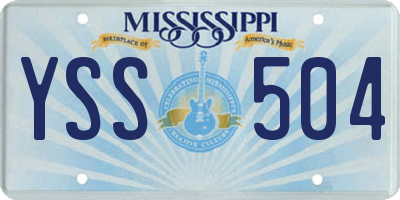MS license plate YSS504