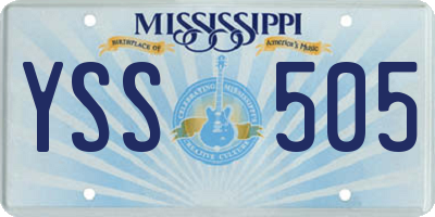 MS license plate YSS505