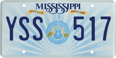 MS license plate YSS517