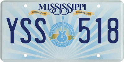 MS license plate YSS518