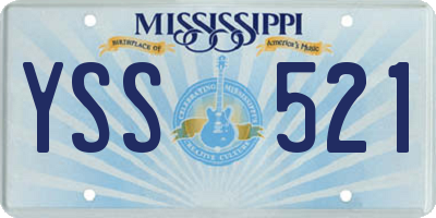 MS license plate YSS521