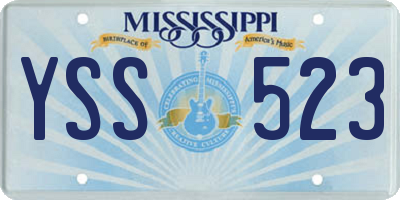 MS license plate YSS523