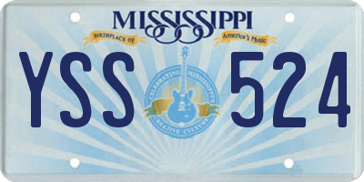 MS license plate YSS524