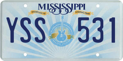 MS license plate YSS531