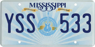 MS license plate YSS533