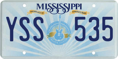 MS license plate YSS535