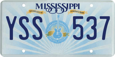 MS license plate YSS537