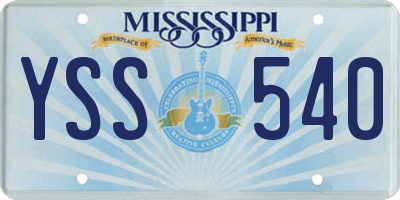 MS license plate YSS540