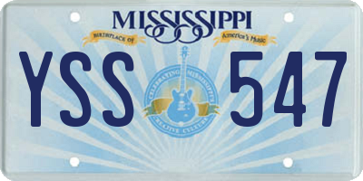 MS license plate YSS547