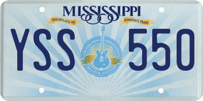 MS license plate YSS550