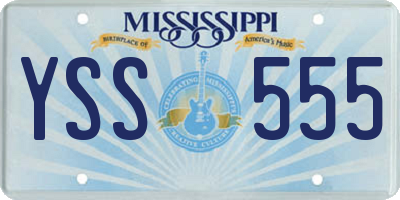 MS license plate YSS555