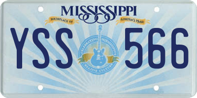 MS license plate YSS566