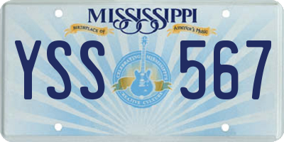 MS license plate YSS567