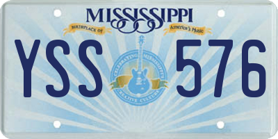 MS license plate YSS576