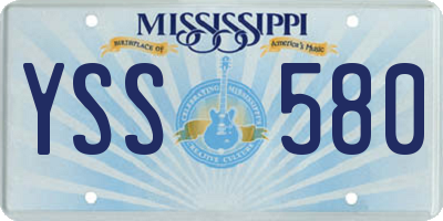 MS license plate YSS580