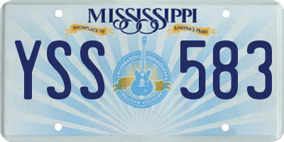 MS license plate YSS583