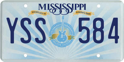 MS license plate YSS584