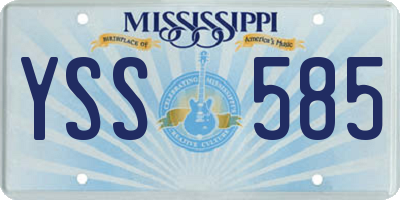 MS license plate YSS585