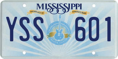 MS license plate YSS601