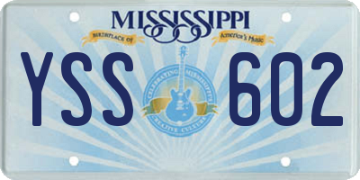 MS license plate YSS602
