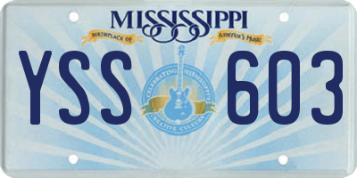 MS license plate YSS603