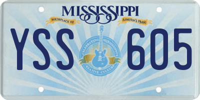 MS license plate YSS605