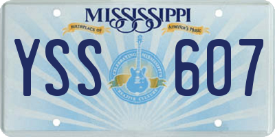 MS license plate YSS607