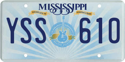 MS license plate YSS610