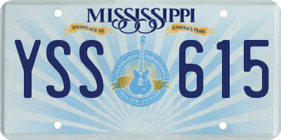 MS license plate YSS615