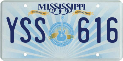 MS license plate YSS616