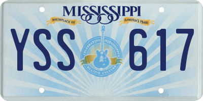 MS license plate YSS617