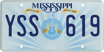 MS license plate YSS619