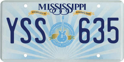 MS license plate YSS635