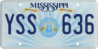 MS license plate YSS636