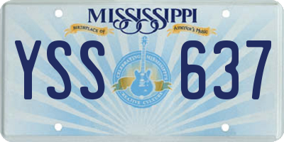 MS license plate YSS637
