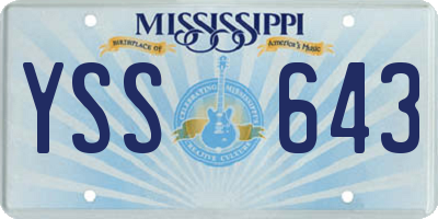 MS license plate YSS643