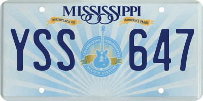MS license plate YSS647