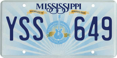 MS license plate YSS649