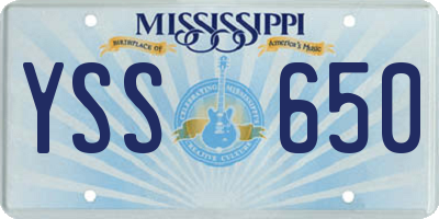 MS license plate YSS650