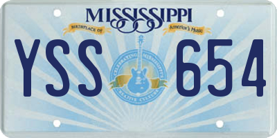 MS license plate YSS654