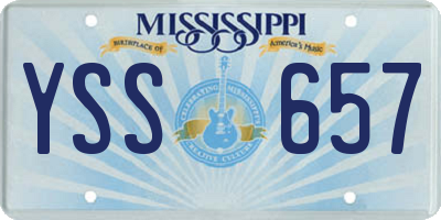 MS license plate YSS657