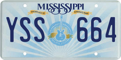 MS license plate YSS664